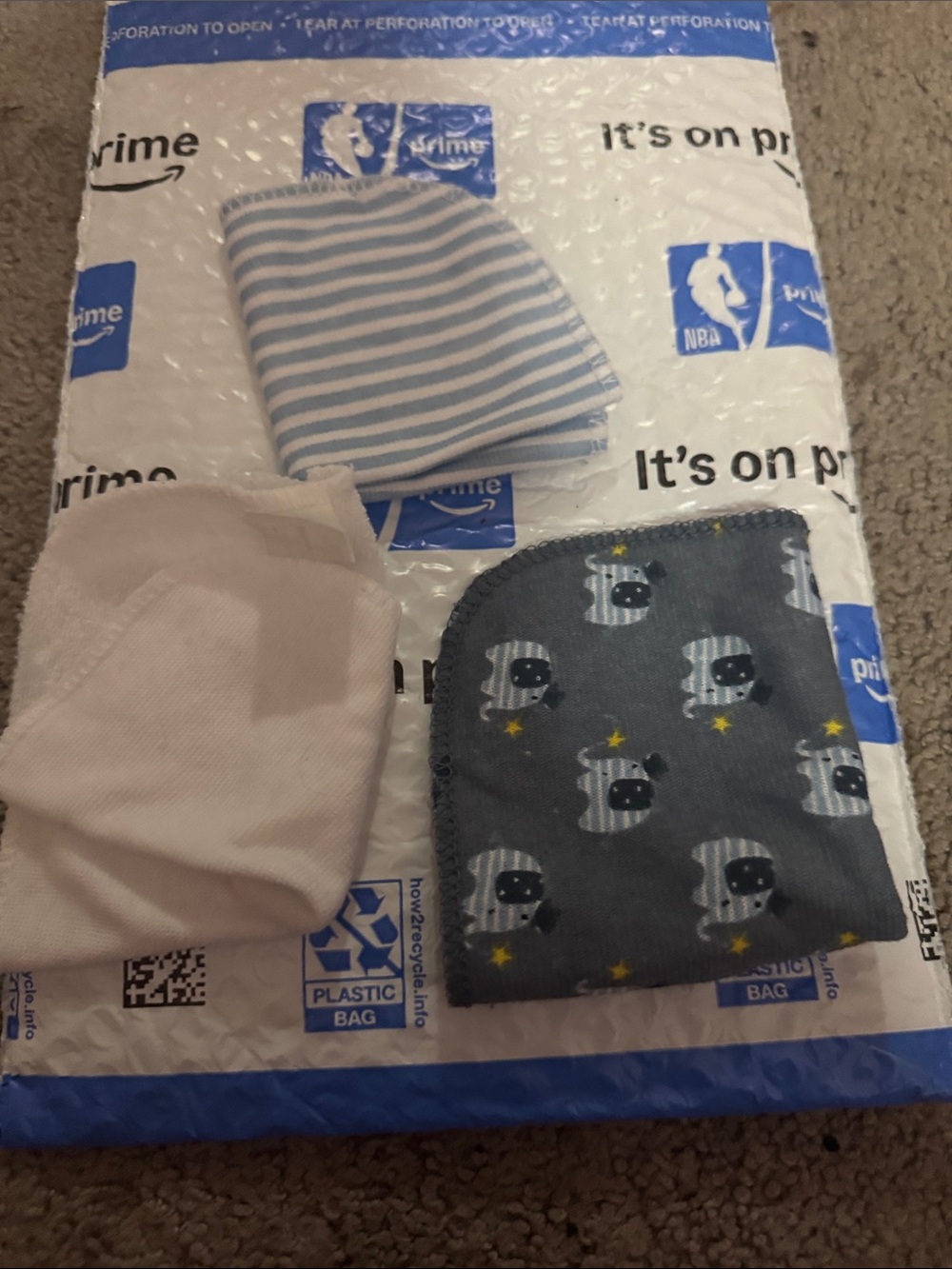 Baby Washcloths Set - Blue, White, Gray